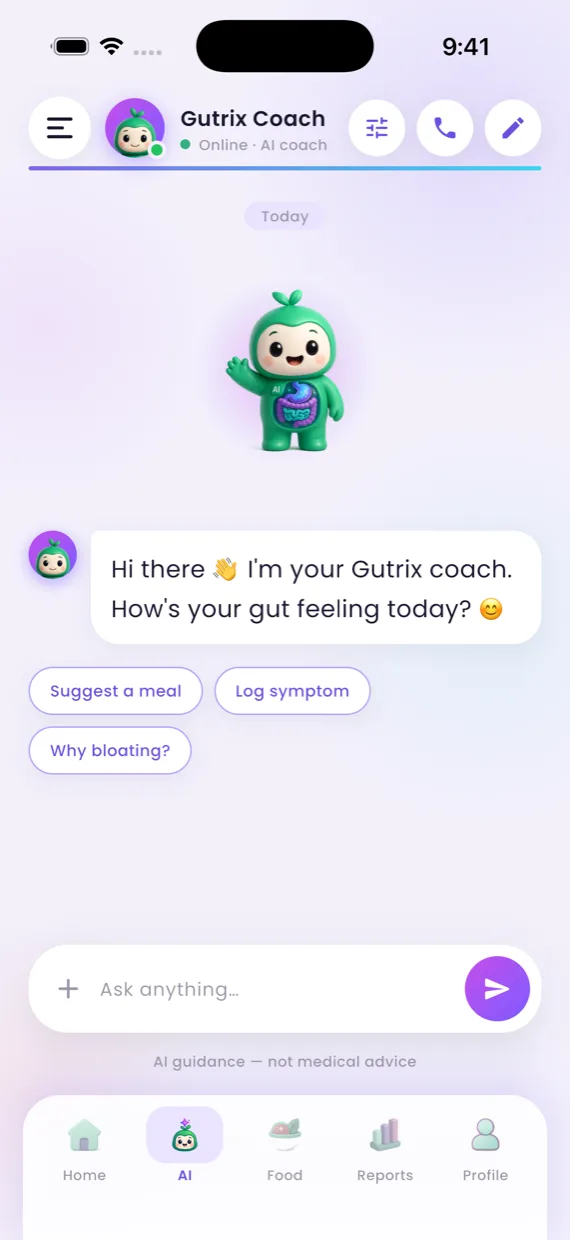 The Gutrix AI coach chat